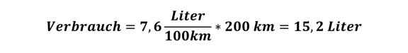 Formel - Verbrauch Diesel 200